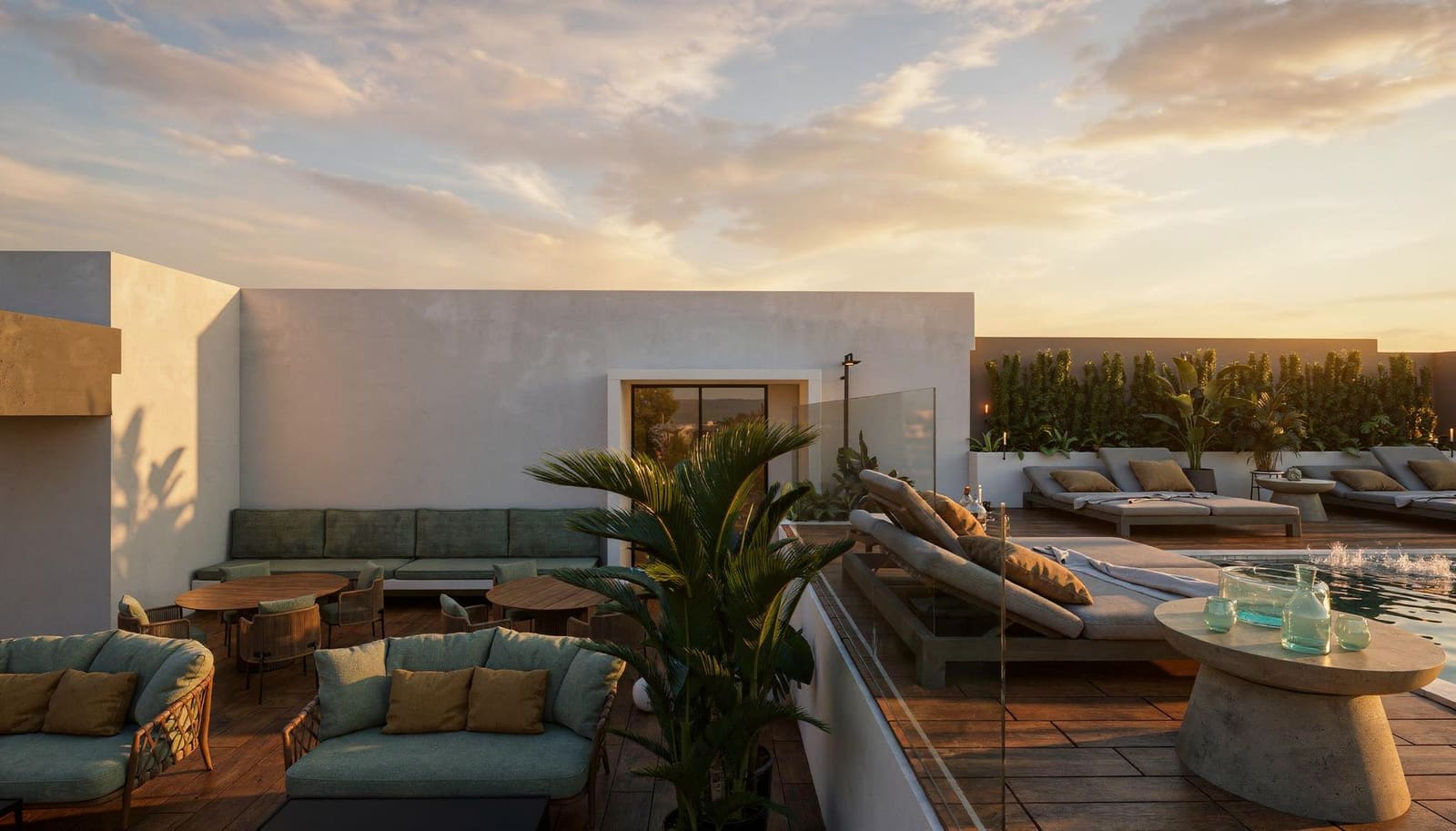 Rooftop con terraza y alberca en Oxygen Mérida